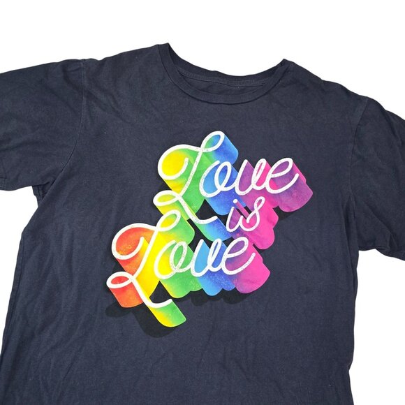 Love Is Love Rainbow T-Shirt XL 100% Cotton Crew Neck Short Sleeve Unisex - Picture 5 of 5